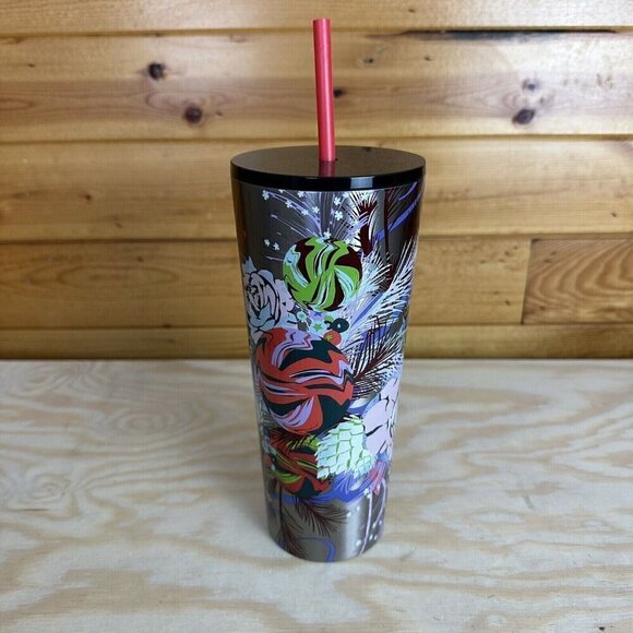 Starbucks Christmas 2023 Festive Stars Ornaments Stainless Steel Tumbler 24oz - Picture 2 of 4